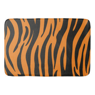 Oranges und schwarzes Zebrastreifenmuster Badematte