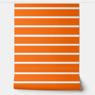 Oranges und Weiße Streifen Design Tapete