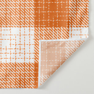 Oranges und weißes, fett kariertes Karomuster Desi Stoff