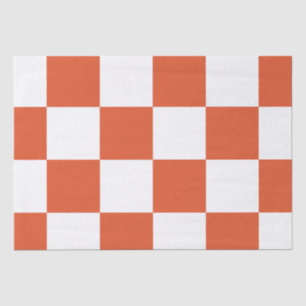 Oranges und weißes Schachbrettmuster Seidenpapier