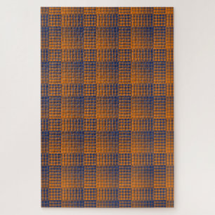 Oranges violettes Schachbrett abstraktes Muster Puzzle