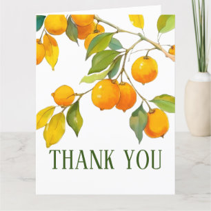 Oranges Wasserfarben-Thema Helle Farben Dankeskarte