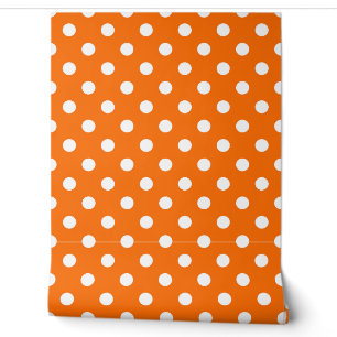 Oranges Weißer Punkte Muster Wanddekoration Tapete