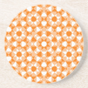 Oranges Weißes Karo-Rauten-Karomuster Getränkeuntersetzer