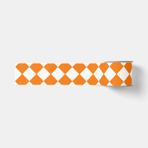Oranges Weißes Schachbrett-Diamantmuster Ripsband