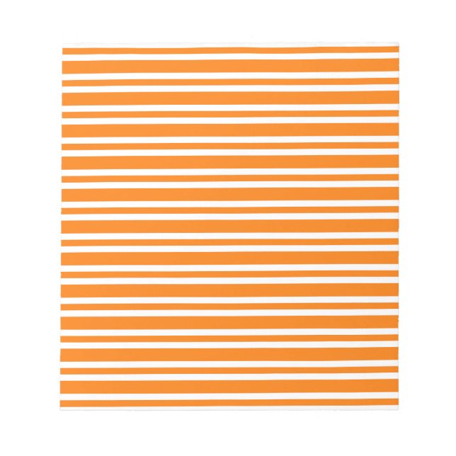 Oranges Weißes Streifenmuster Notizblock (Vorderseite)