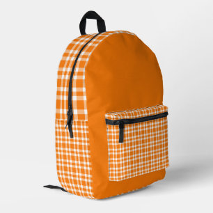 Oranges Weißkaromuster Bedruckter Rucksack