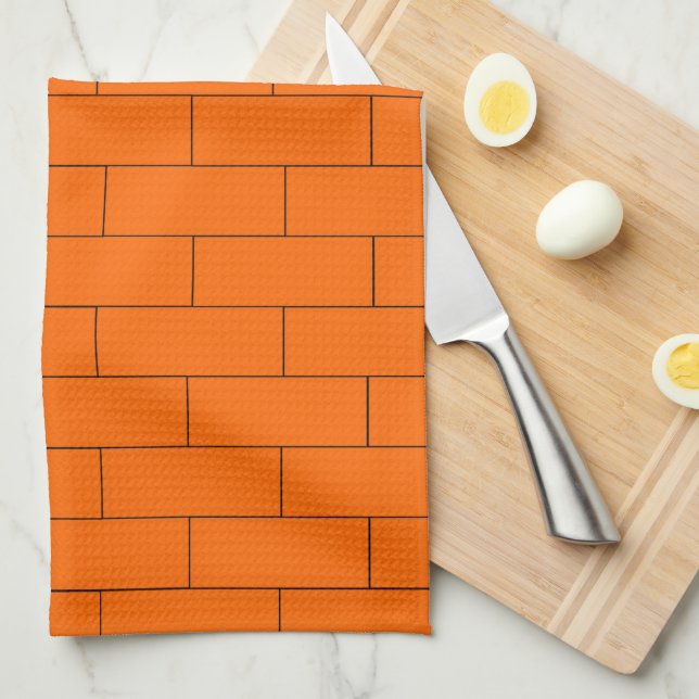Oranges Ziegel Design Geschirrtuch (Viertel Falte)