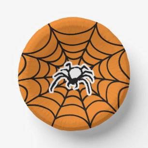 Orangeschale Halloween-Schalen mit gruseliger Spin Pappteller