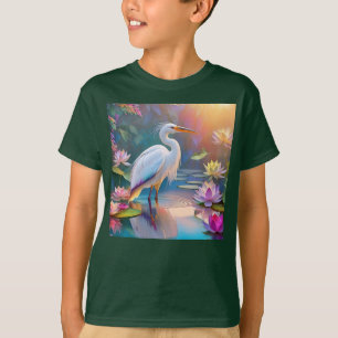 Orangeschnabeliger Weißer Reiher Fantasy-Vogel T-Shirt