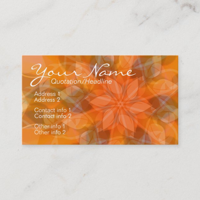 OrangeSheer2 Business Card Visitenkarte (Vorderseite)