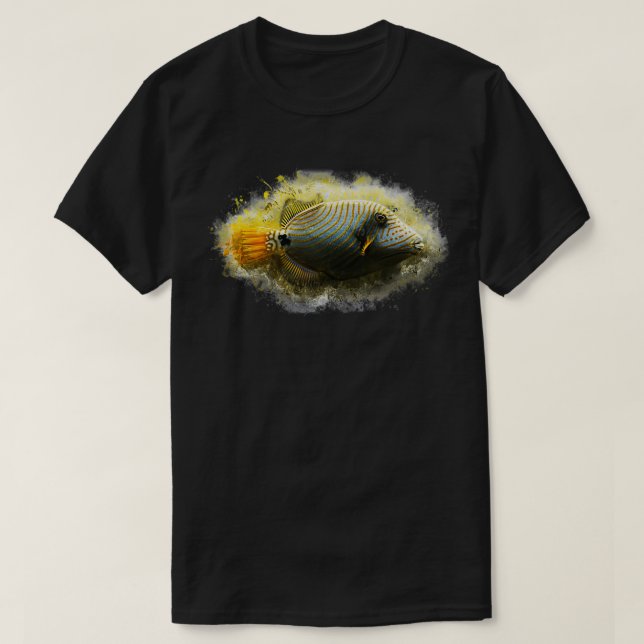 Orangestreakter triggerfish Balistapus undulatus T-Shirt (Design vorne)