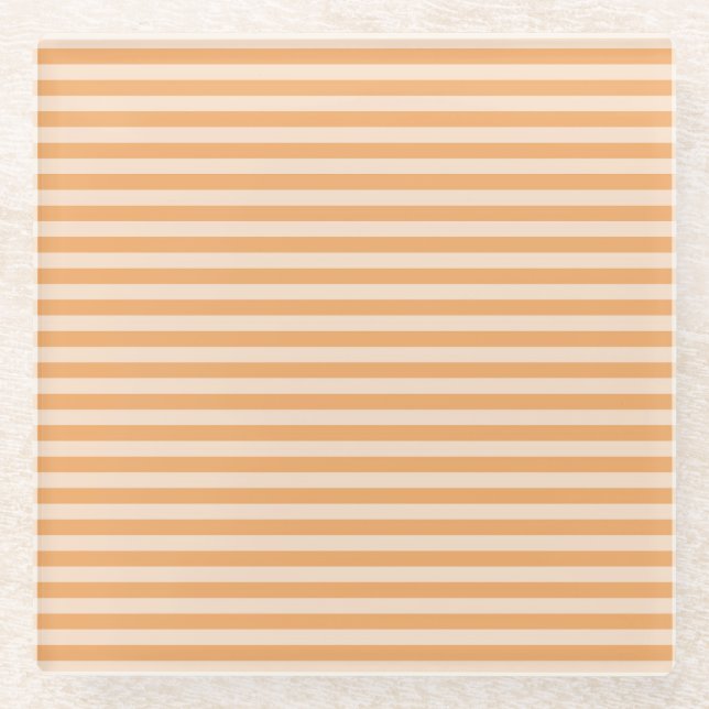Orangestriemen Glasuntersetzer (Vorderseite)