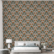 Orangesymmetrische Art Nouveau-Blumen