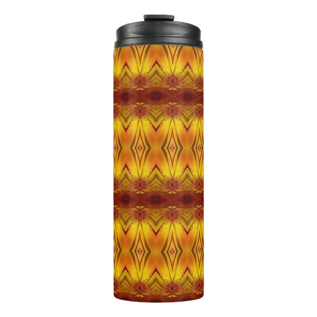 Orangey Ikat 7 Thermosbecher (Vorderseite)