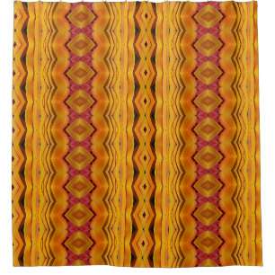 Orangey Ikat Duschvorhang
