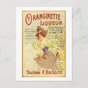 Oranginette Likör Vintage Fine Art Postkarte