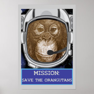 Orangutan Astronautenmission Poster