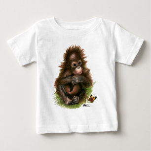 Orangutan Baby and Butterfly T-shirt
