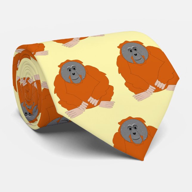 Orangutan Design Krawatte (Gerollt)
