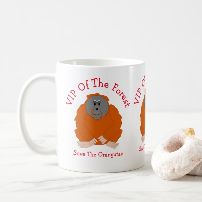 Orangutan Design Personalisiert Kaffeetasse (Mit Donut)