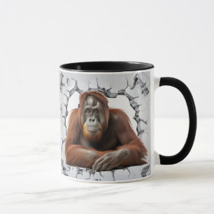 Orangutan in einer knackigen Wand Tasse