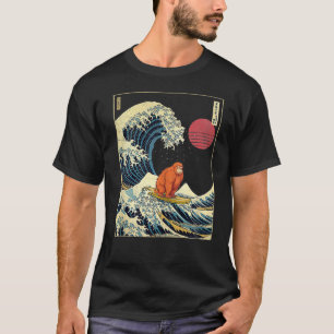 Orangutan Japanisch Kanagawa Wave Funny Surf Tier T-Shirt