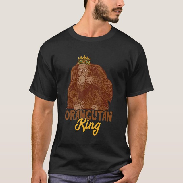 Orangutan King Wildlife Monkey Crown Animal Orangu T-Shirt (Vorderseite)