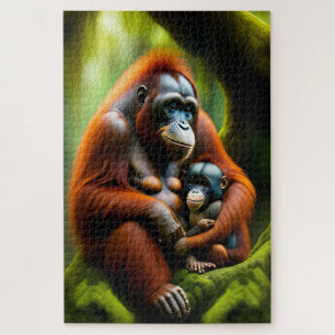 Orangutan mit Baby Puzzle