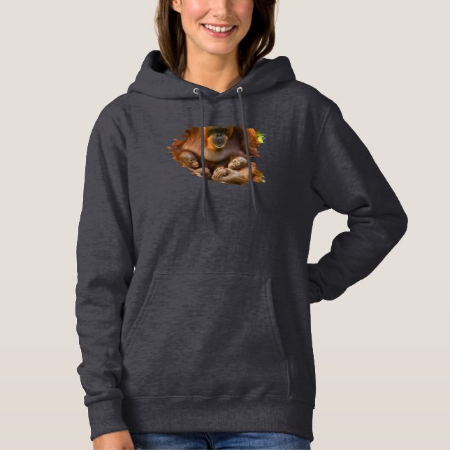 Orangutan Mutter, die zwei Säuglinge hält Hoodie (Vorderseite)