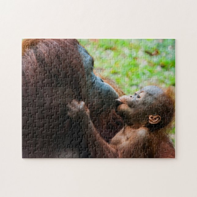 Orangutan Mutter und Kind Puzzle (Horizontal)