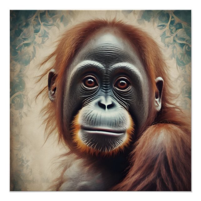 Orangutan no 6 Glossy Poster (Vorderseite)