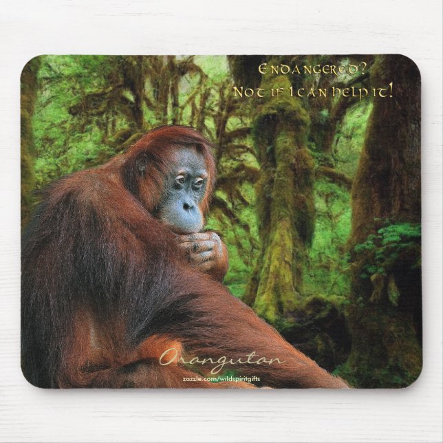 Orangutan & Rainforest Wildlife support Mousepad (Vorne)