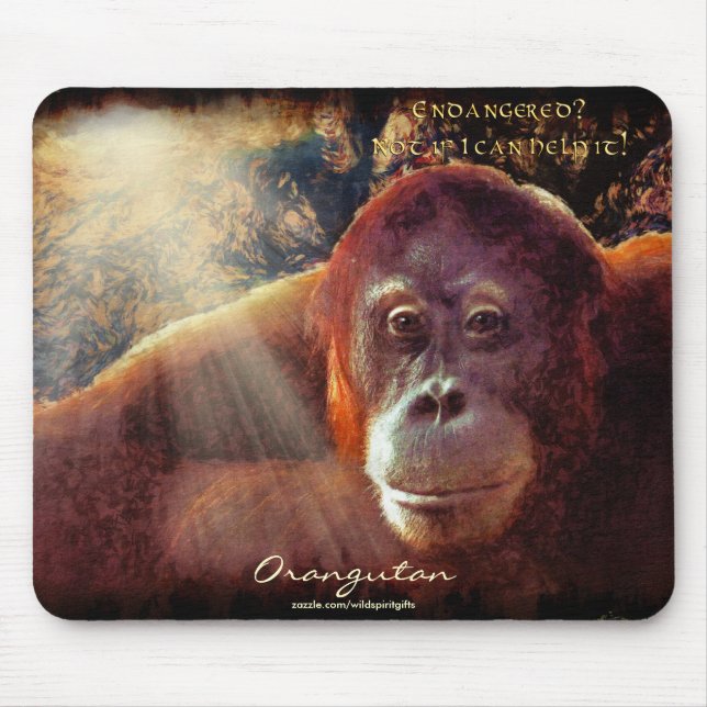 Orangutan & Rainforest Wildlife support Mousepad (Vorne)