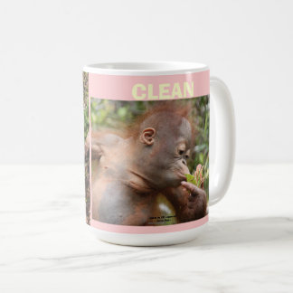 Orangutan sauber und schmutzig kaffeetasse