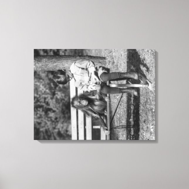 Orangutan und Junge im Nationalen Zoofoto Leinwanddruck (Vorderseite)