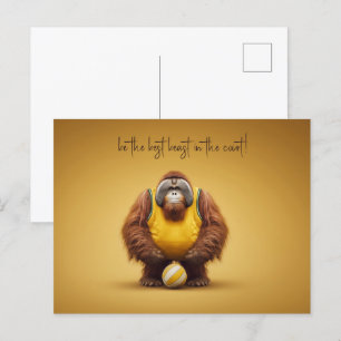 Orangutan Volleyball-Spieler Postkarte