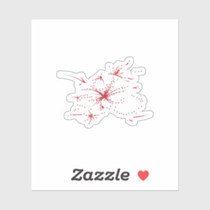 Orangy Red, Cyan und Magenta dot Aufkleber