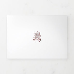 Orangy Red Dekordesign Dreifach Gefaltete Karte