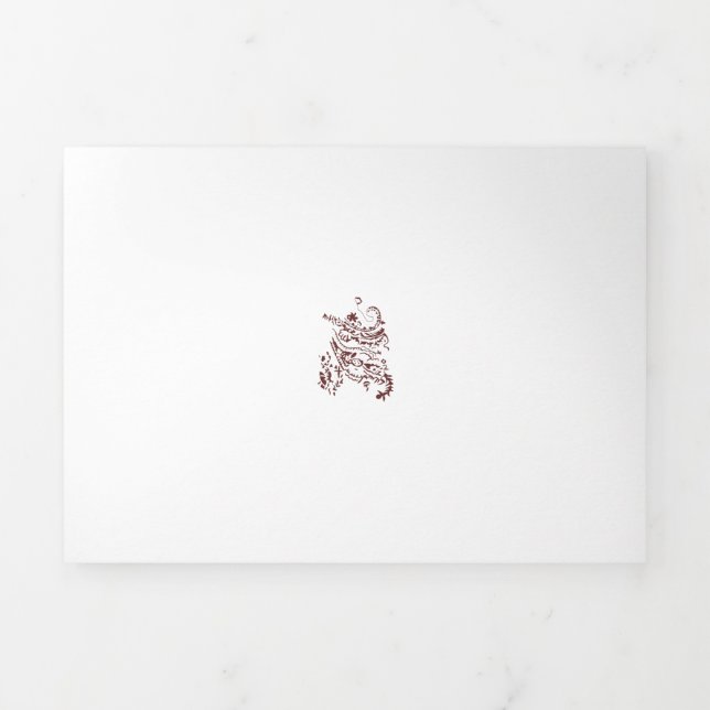 Orangy Red Dekordesign Dreifach Gefaltete Karte (Cover)