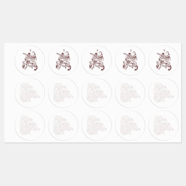 Orangy Red Dekordesign Etiketten (Blatt)