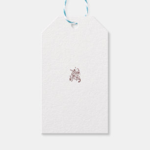 Orangy Rot dekoratives Design Geschenkanhänger