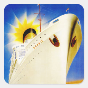 Oranje ~ Nederland Line Quadratischer Aufkleber