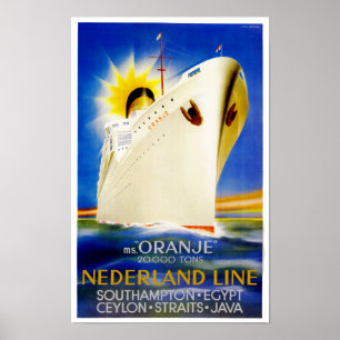 Oranje ~ Nederland Linie Poster