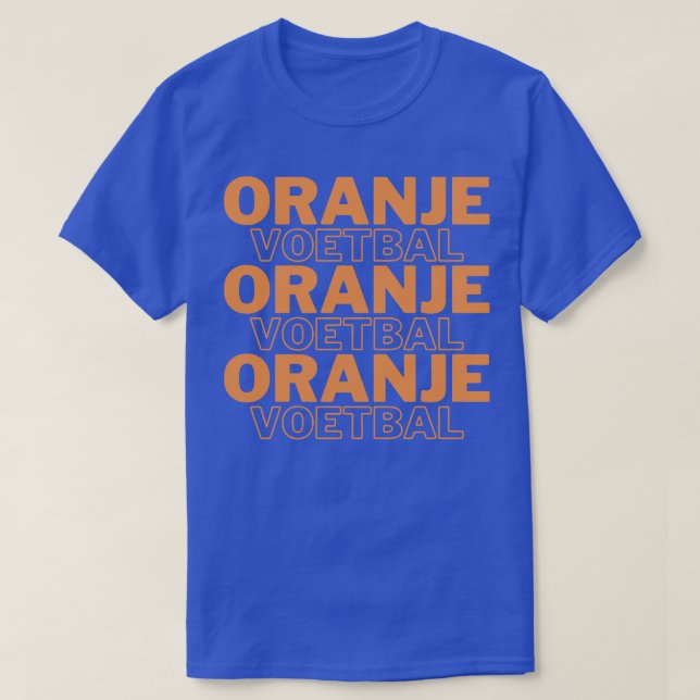 Oranje Voetbal Design T-Shirt (Design vorne)