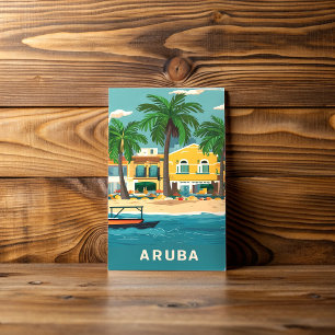 Oranjestad, Aruba Aquarellmalerei Postkarte