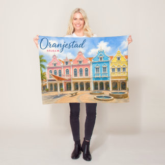 Oranjestad Aruba Karibikinsel Reise Souvenir Fleecedecke