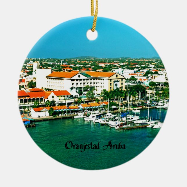 Oranjestad Aruba Keramik Ornament (Vorne)