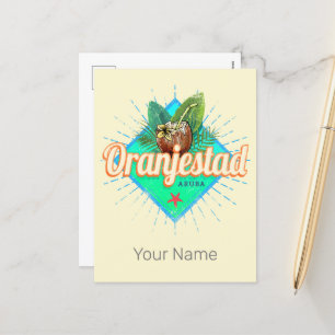 Oranjestad Aruba Retro Vintage Karibik-Souvenir Feiertagspostkarte