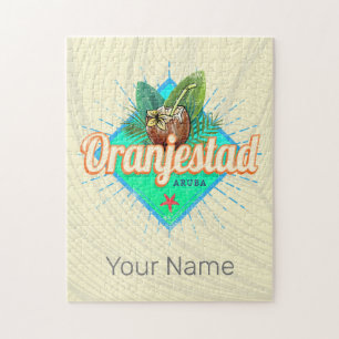 Oranjestad Aruba Retro Vintage Karibik-Souvenir Puzzle